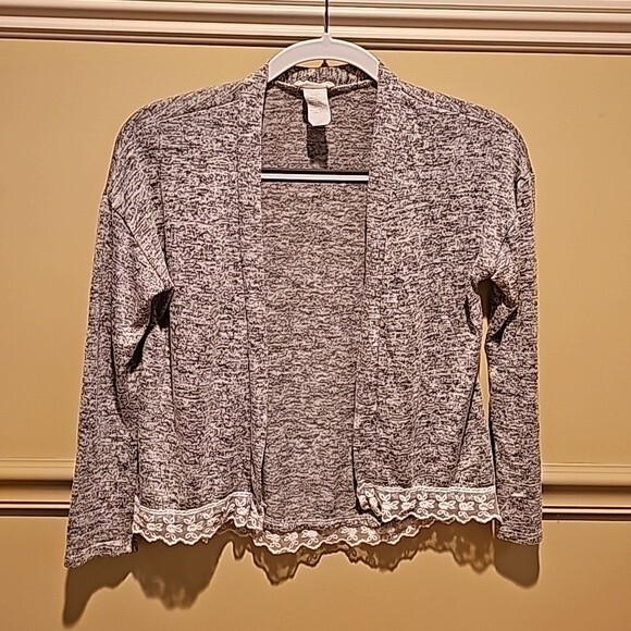 Btween Long Sleeve Cardigan with Lace Trim. Girls size 12 - Picture 5 of 5